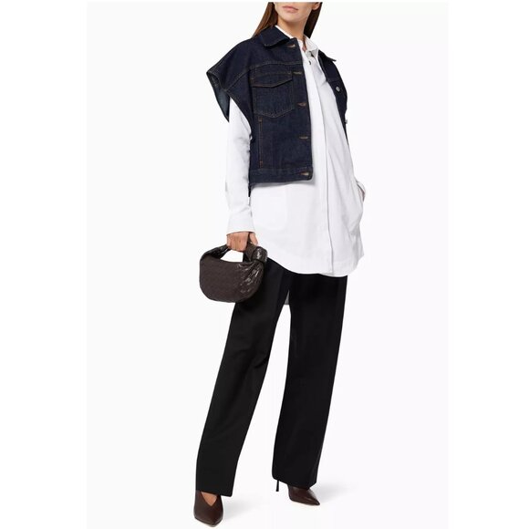 DRIES VAN NOTEN Vassie Short Jacket / Size 36 / Indigo Blue Jean Oversized - Picture 3 of 9
